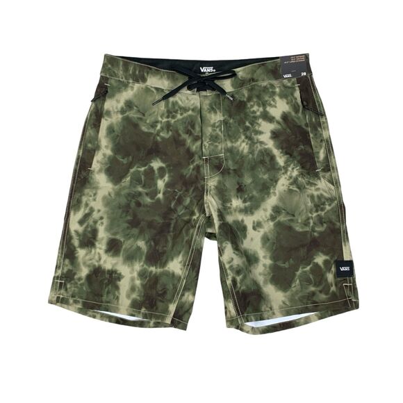 Vans Board Shorts Mens 28 Moss Green Voyage Trunk 18.5 In Outseam Surf Swim - Picture 1 of 13